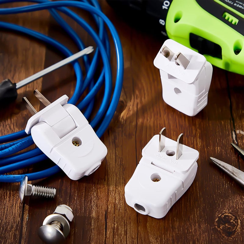 TOODOO Replacement Electrical Plug 2 Prong Lamp Replacement Plugs for Lamps Light Duty, Residential Polarized 10 A 110-250V 2 Wire Straight Blade Can Be Rotated 180 Degrees(9 Pieces) - Image 4